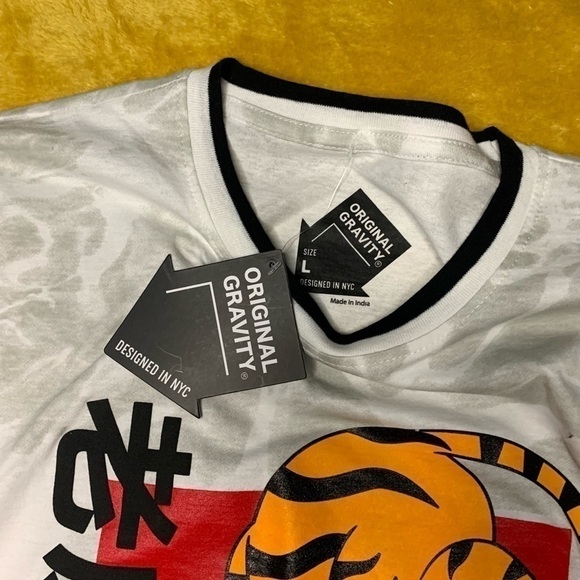 Original Gravity Menβs NWT Long Sleeve T-Shirt 'Tiger Motif ' Size Lββββββββββ - Picture 4 of 4